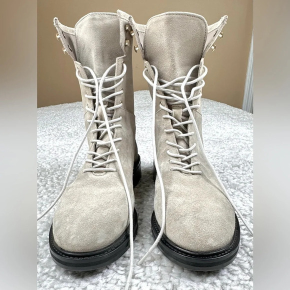 NEW AllSaints Misty Lace Up Combat Boots. Suede Leather Ankle. Taupe. 36. US 6 - Picture 10 of 16